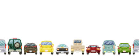 Continuous line patterns of automobiles seen from behindの写真素材