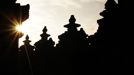 Dawn in Borobudur, Indonesiaの写真素材