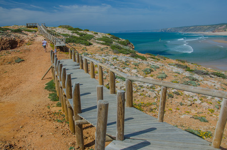 Praia da Bordeira beach near Carrapateira, Portugal.の写真素材