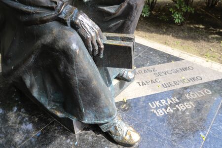 Taras Shevchenko Monument on Sevcsenko ter in Budapest, Hungaryの写真素材
