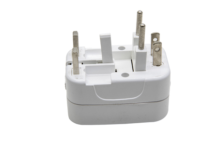 Universal adaptor isolate on white background with clipping.