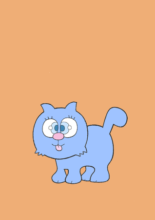 CAT WITH ORANGE BACKGROUNDの写真素材