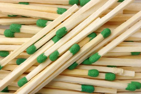 Green matchsticks, can be used as a backgroundの写真素材