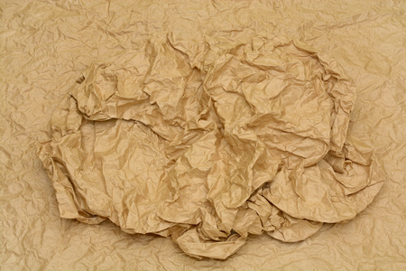 crumpled packaging brown paper brownの写真素材