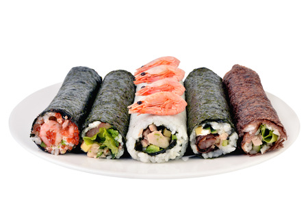 Sushi curled for further cutting. Japanese cuisine, Food, Culture of Japanの写真素材