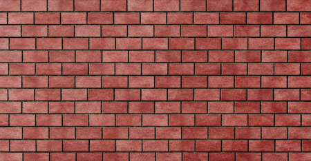 Brick red masonry. Background of evenly stacked bricks. Template for text and design.