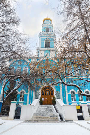 Yekaterinburg. Russia. January 03, 2022. Temple of the Ascension of the Lord. The parish church of the diocese of the Russian Orthodox Church, one of the oldest churches. Clara Zetkin Street, Sverdlovsk region.のeditorial素材