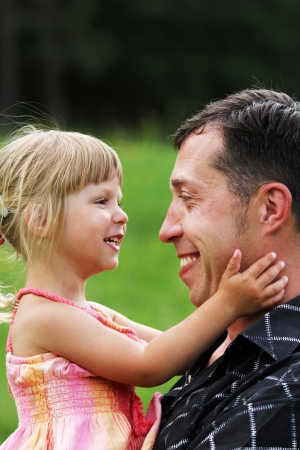 young father with his daughterの写真素材