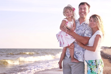 Young family on the beach