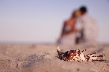 couple in love on the shore of the seaの写真素材