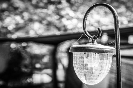 beautiful ceramic lamp in the park on nature backgroundの写真素材