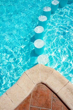 Step in the pool by the sea nature background. For bathing turquoise water.の写真素材