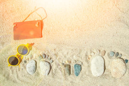 beautiful traces of stones by the sea greece on nature backgroundの写真素材