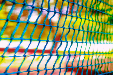 beautiful rope and net climbing in the park on the nature