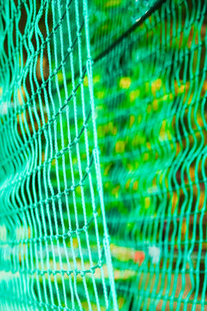 beautiful rope and net climbing in the park on the natureの写真素材