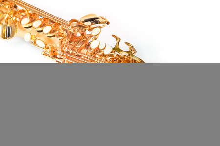 soprano saxophone on white backgroundの写真素材
