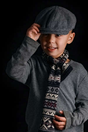 happy dude baby on black backgroundの写真素材