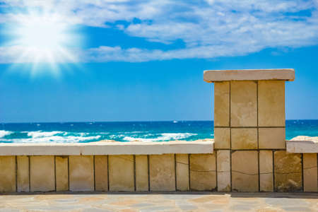 beautiful beach with waves in the nature of the background