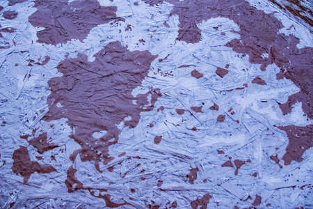 ice on the roof in the park winter backgroundの写真素材