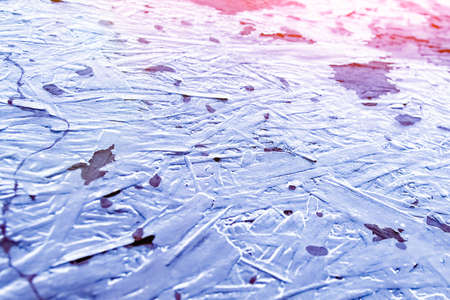 ice on the roof in the park winter backgroundの写真素材