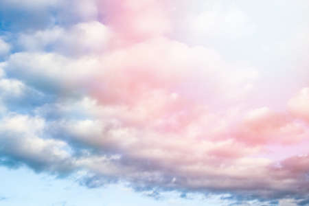 Fantastic soft white clouds against blue sky