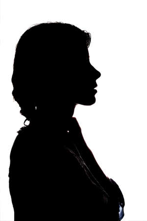 silhouette of a girl on a white backgroundの写真素材