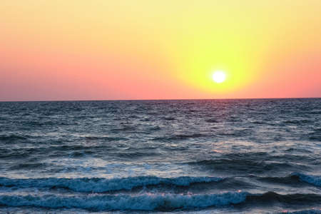 Beautiful sunset with sea reflection background travel