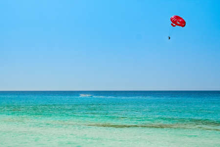 beautiful parachute at the sea of nature of Cyprusの写真素材