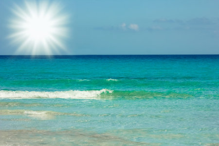 boat in the sea on nature backgroundの写真素材