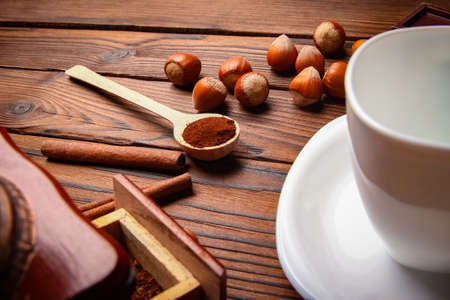 coffee grinder and coffee backgroundの写真素材