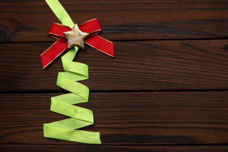 Christmas tree made of paper backgroundの写真素材