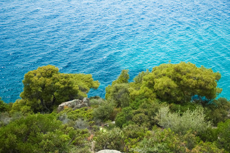 beautiful sea in greece on nature backgroundの写真素材