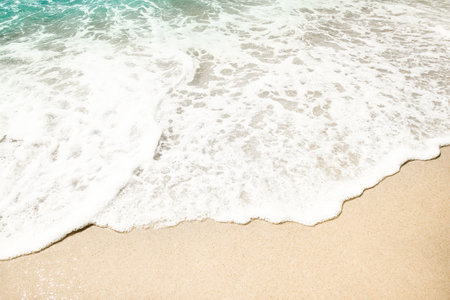 Beautiful sea and sand on the shore vacation travel background