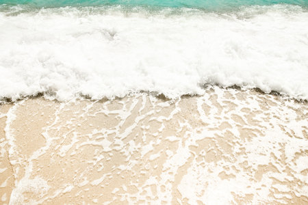 Beautiful sea and sand on the shore vacation travel background