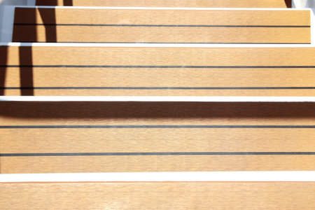 beautiful cutter steps on board backgroundの写真素材