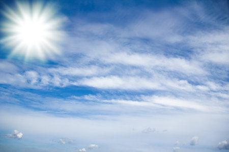 beautiful sky clouds in nature in an atmosphere of clean airの写真素材