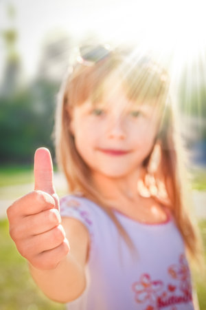 girl happy in nature in the park