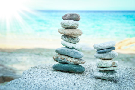 stones relax in nature by the sea travelの写真素材