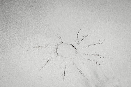 Beautiful sea and sand on the shore vacation travel backgroundの写真素材
