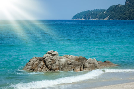 Beach near the sea in nature recreation vacation journey backgroundの写真素材