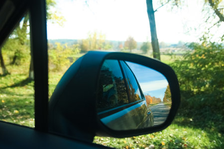 nice beautiful autumn road for travel