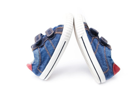 beautiful stylish footwear for sports on a white backgroundの写真素材