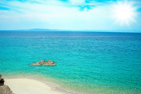 beautiful nature by the sea on nature in the park backgroundの写真素材