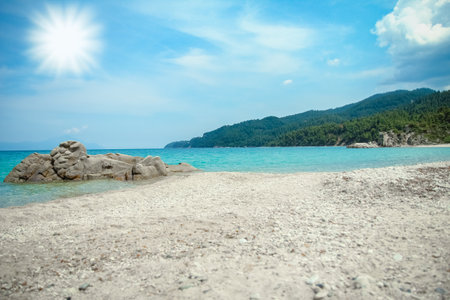 beautiful nature by the sea on nature in the park backgroundの写真素材