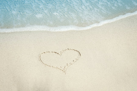 Beautiful sea and sand on the shore vacation travel backgroundの写真素材