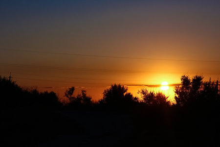 Beautiful sunset by the sea in natureの写真素材