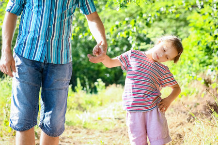 hands of father and child concept happy familyの写真素材