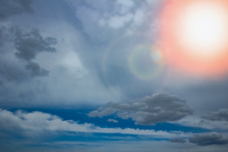 beautiful sky clouds in nature in an atmosphere of clean airの写真素材