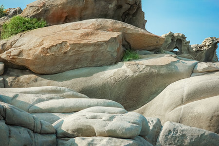 beautiful hands of parent and child by the seaの写真素材