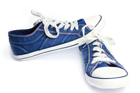 Beautiful stylish shoes for sports on a white backgroundの写真素材